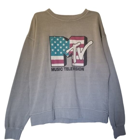 Cotton On Tops - American Flag MTV Gray Sweatshirt Cotton On size Small